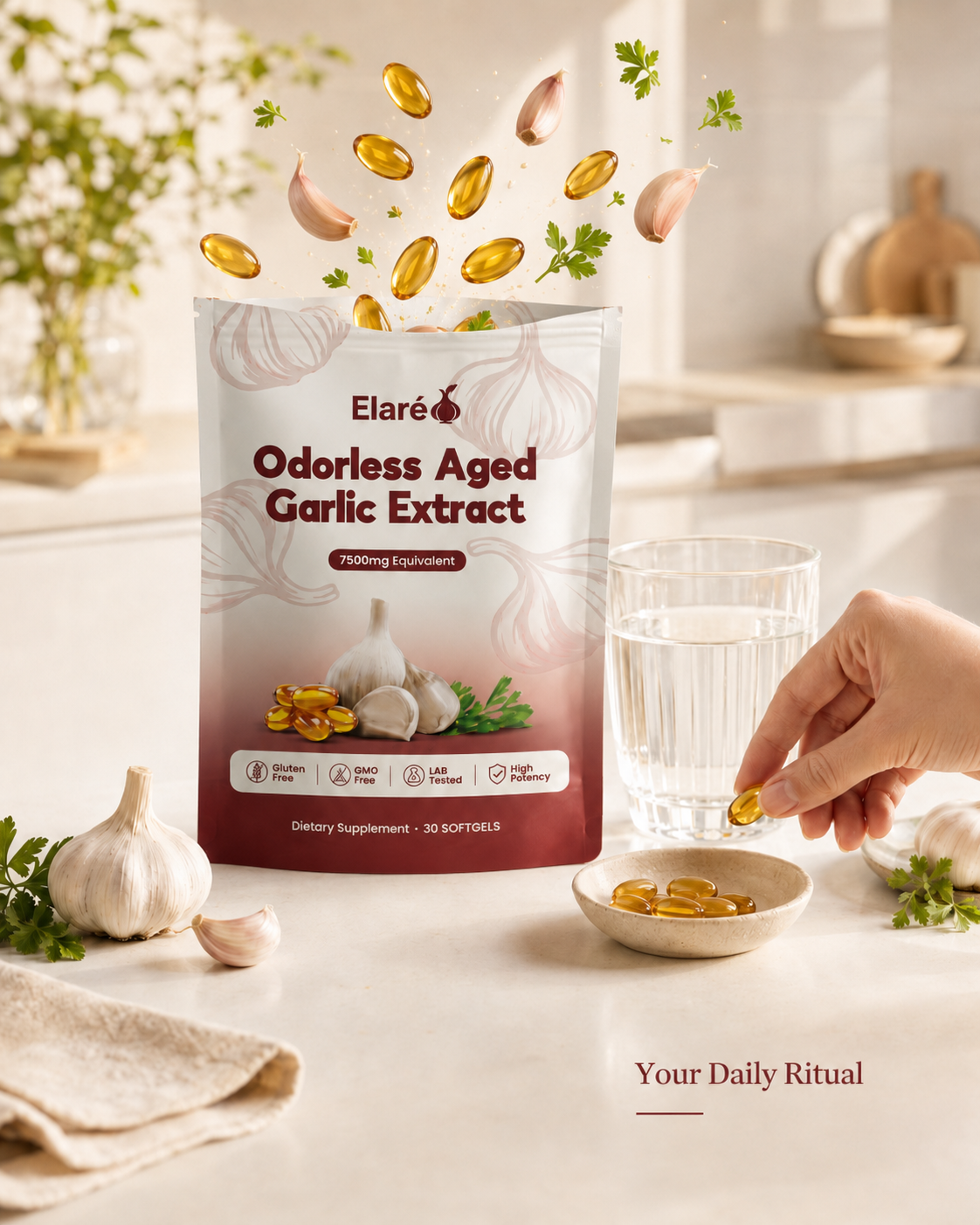 Aged Garlic Extract – 7500mg Odorless Softgels